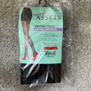 NWT Love Your Assets Sara Blakely Shaping Tights Textured Wish Bone Black Size 1